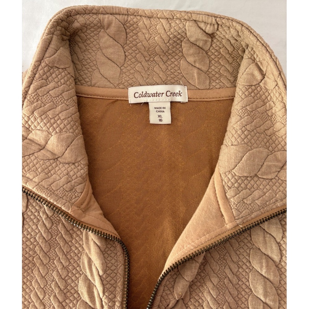 Coldwater Creek Cottagecore. Preppy Cable Knit‎ Vest Women Beige XL Outdoorsy